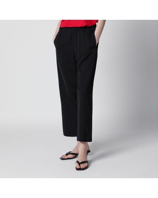 Rohe Black Elasticated-Waist Straight Leg Trousers