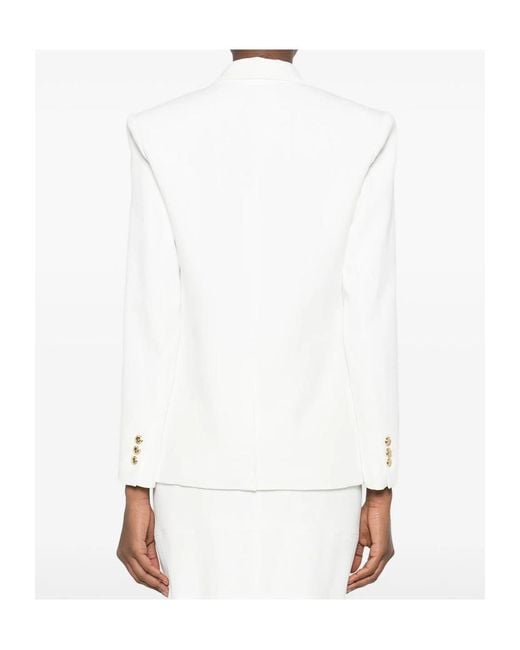 Elisabetta Franchi White Double-Breasted Blazer
