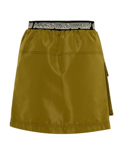Stella McCartney Green Logo-Waistband Cargo-Pocket Skirt