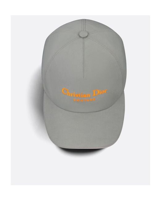 Dior Gray Homme Logo Embroidered Couture Cap for men