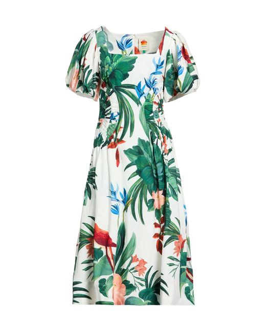 Farm Rio Green Short-Sleeved Dress