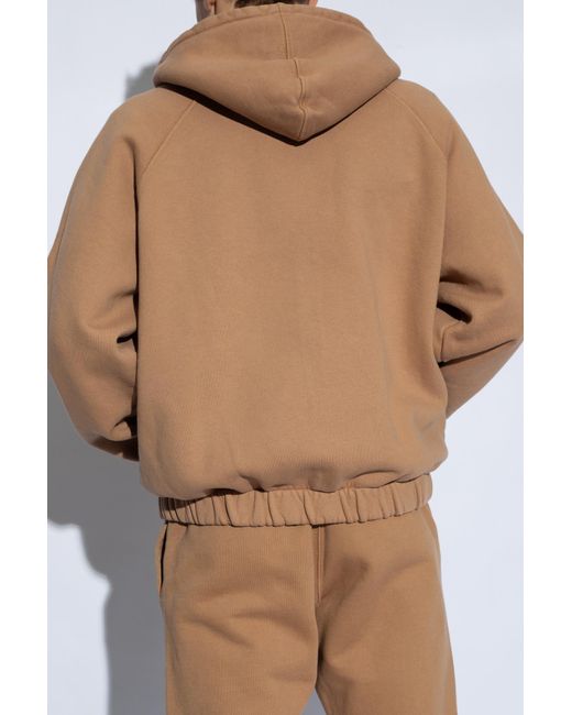 M I S B H V Natural Logo-Printed Zip-Up Hoodie for men
