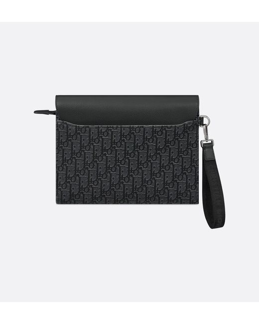 Dior Black Saddle A5 Triangle Pouch for men