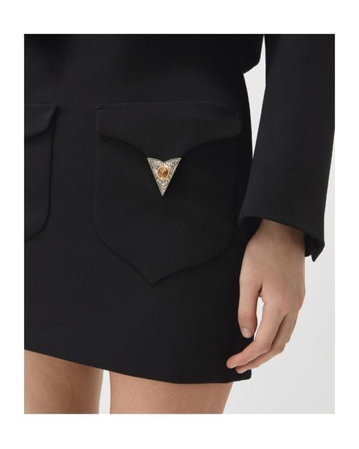 Versace Black Wool Mini Skirt