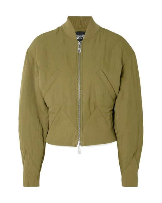 Jean Paul Gaultier Green Patchwork Quilted Bomber Jacket