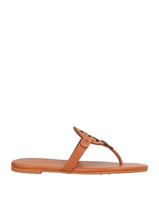 Tory Burch Brown Simple Genuine Leather Flip-Flops