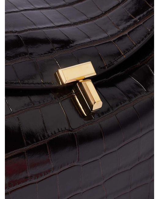 Totême Black Totême T-Lock Embossed Top Handle Bag