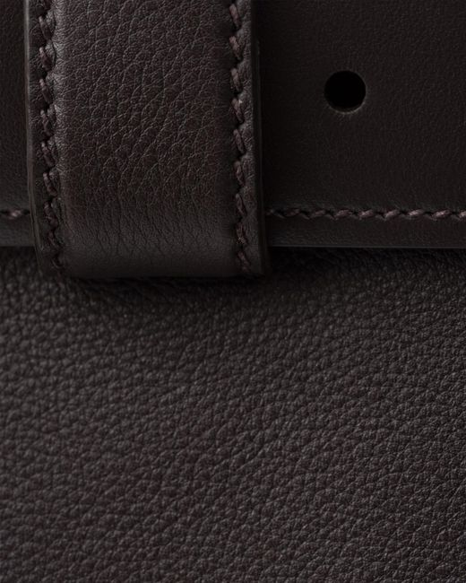 Prada Black Buckle Leather Bag With Belt for men