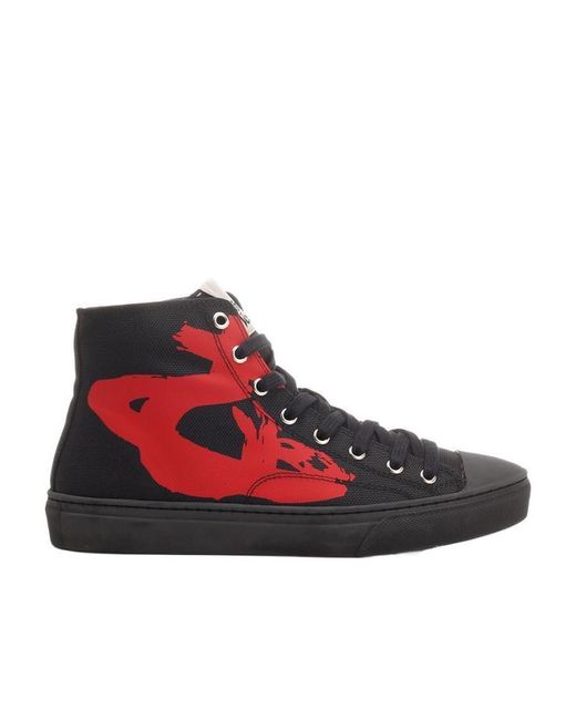 Vivienne Westwood Red Side-Print High-Top Sneakers for men