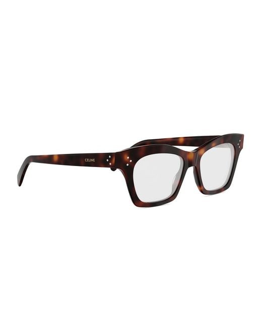 Céline White Full-Rimmed Plano Lenses