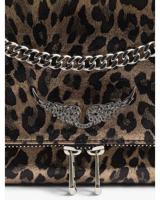 Zadig & Voltaire Black Leopard-Printed Shoulder Bag