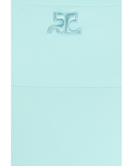 Courreges Blue Logo-Embroidered Flared Mini Dress