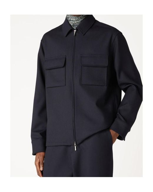 Loro Piana Blue Long-Sleeved Casual Jacket for men