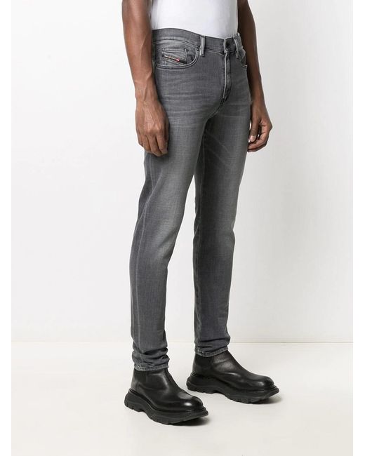 DIESEL Gray D-Amny Mid-Rise Slim-Fit Jeans for men