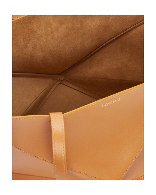Loewe Brown Puzzle Fold Tote Bag