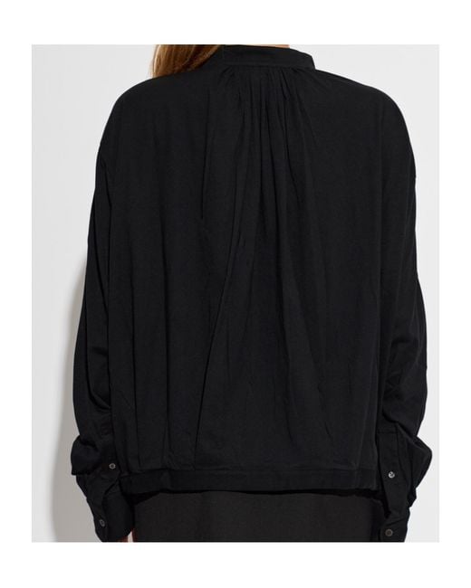 Dries Van Noten Black Loose Cotton Blouse