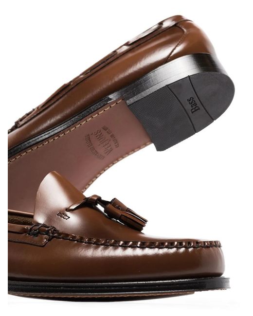 G.H.BASS Brown Weejuns Larkin Tassel Loafers for men