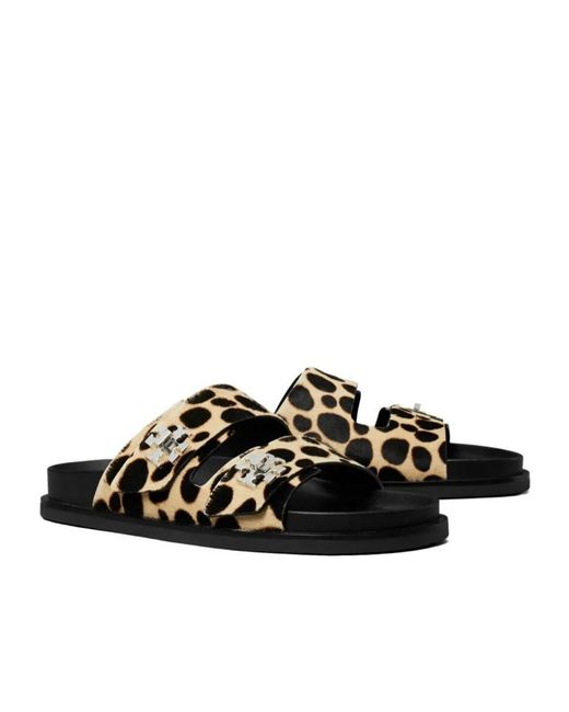 Tory Burch Black Turnlock Sport Slides