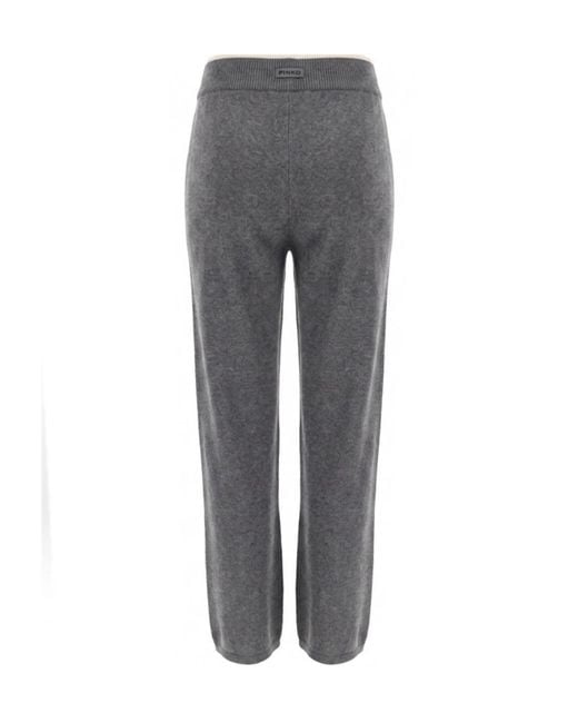 Pinko Gray Elastic-Waist Casual Trousers