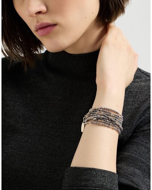 Brunello Cucinelli Metallic Multi-Wound Bracelet