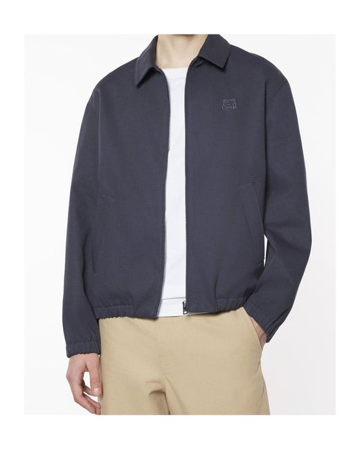 Maison Kitsuné Blue Maison Kitsuné Elasticated Zipped Blouson for men