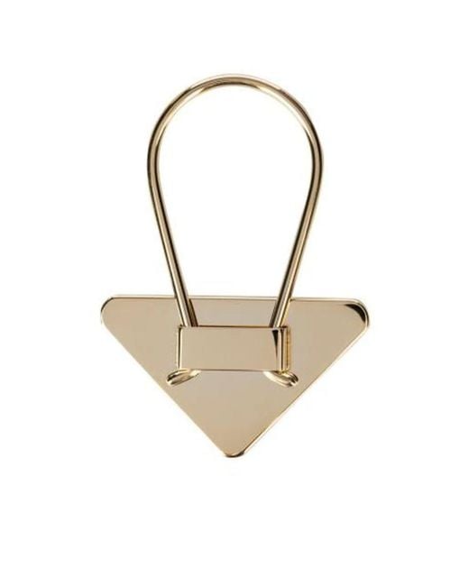 Prada White Logo Key Ring
