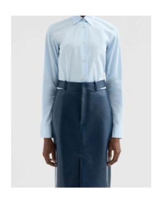 Jil Sander Blue Lightweight Poplin Shirt