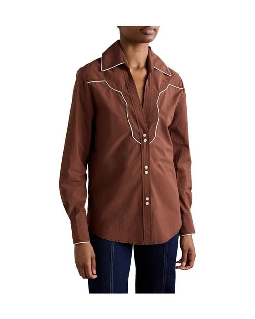 Johanna Ortiz Brown Cotton-Poplin Shirt