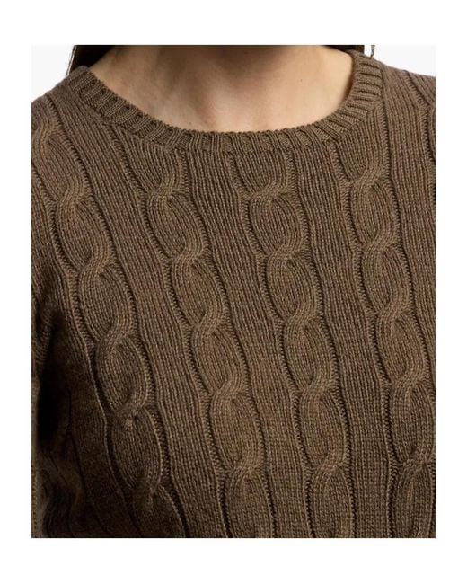 Ralph Lauren Green Cable-Knit Crewneck Jumper