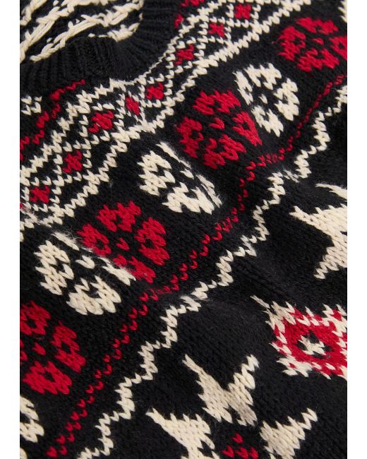 Polo Ralph Lauren Black Fair Isle Cotton-Cashmere Blend Knitwear for men