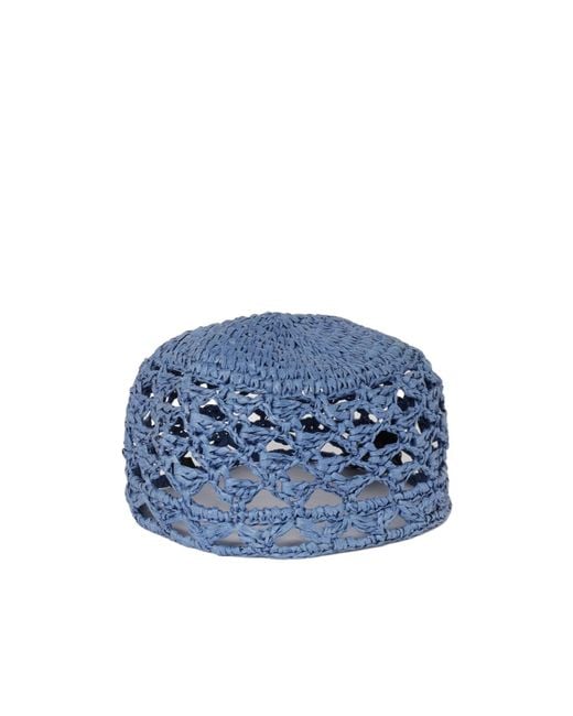 Emporio Armani Blue Crochet Hat