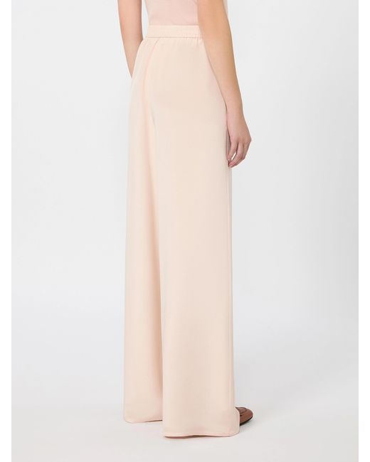 Max Mara White Relaxed-Fit Heavy Silk Trousers