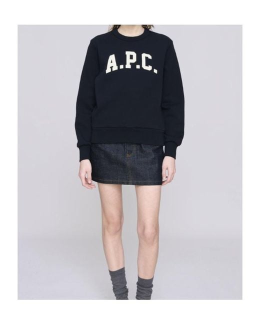 A.P.C. Blue Logo-Appliqué Sweatshirt