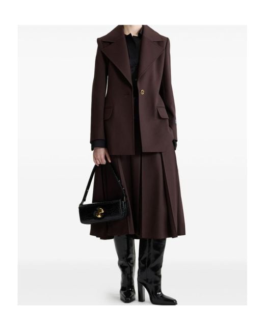 Patou Brown Collared Belted Coat