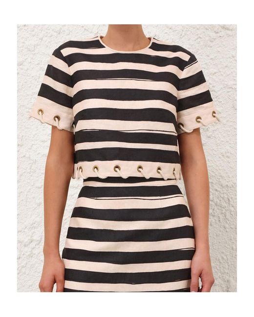 Zimmermann Black Short-Sleeved Top
