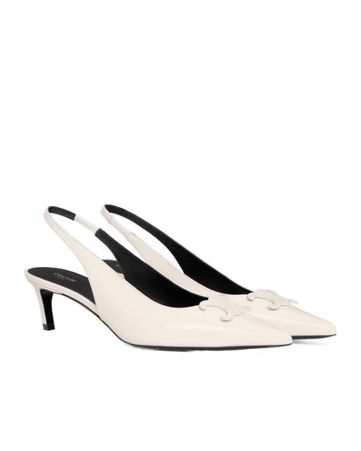 Céline White Alma Triomphe Slingback