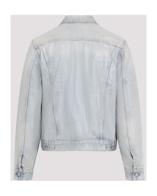 Acne Blue Collared Button-Up Denim Jacket