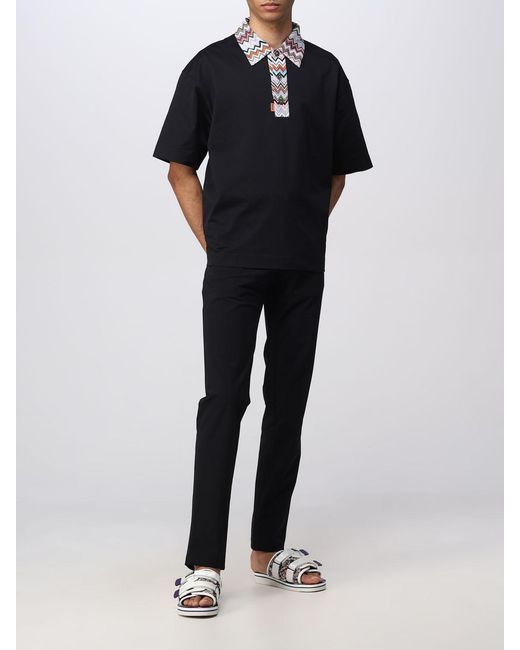 Missoni Black Short-Sleeve Polo Shirt for men