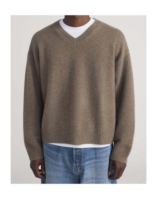FRAME Brown V-Neck Sweater for men
