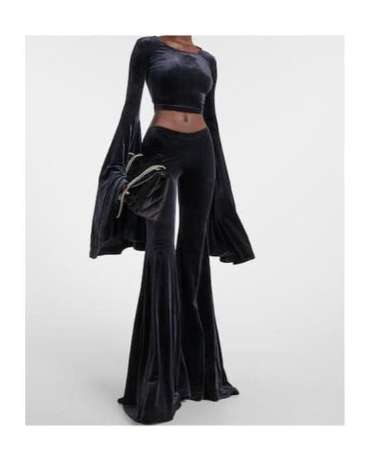 Vetements Black Velvet Crop Top