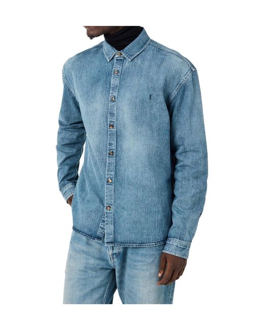 Saint Laurent Blue Saint Denim Shirt for men