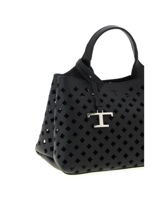 Tod's Black Apa Openwork Micro Handbag