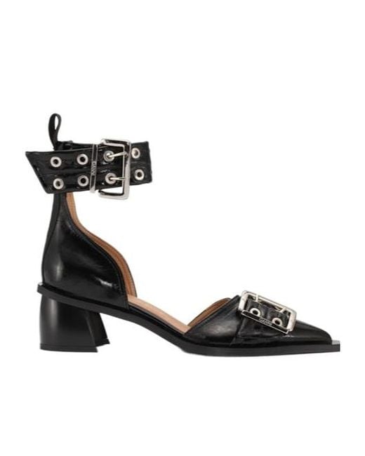 Ganni Black Chunky High Heels