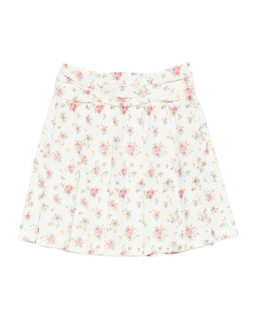 ShuShu/Tong White Floral Mini Skirt