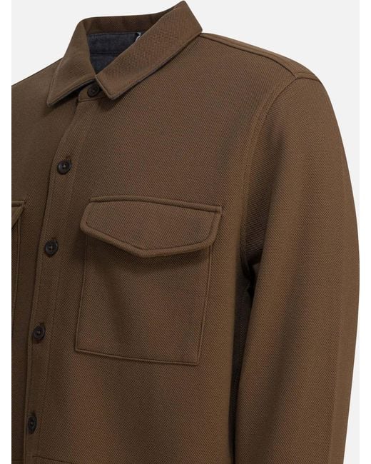 Vince Brown Double-Knit Overshirt Jacket for men