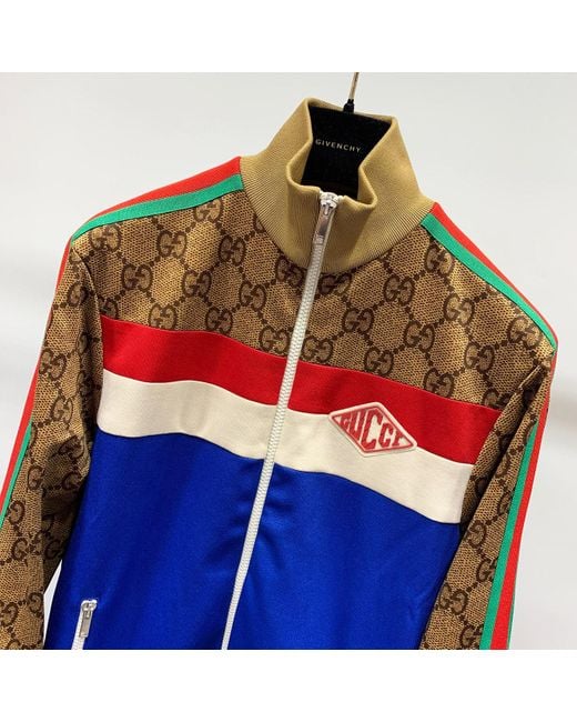 Gucci Blue Gg Technical Jersey Jacket
