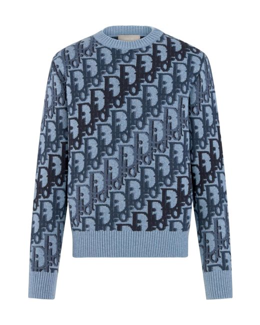 Dior Blue Oblique Sweater for men