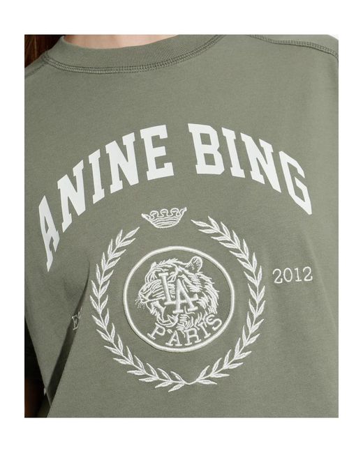 Anine Bing Green Graphic T-Shirt