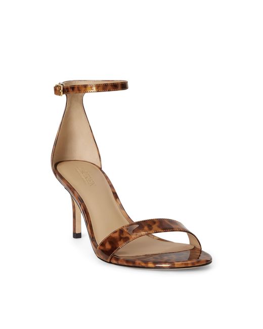 Ralph Lauren Brown Allie Mid Heeled Sandals