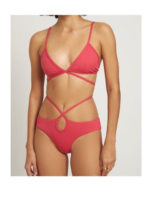 Christopher Esber Red Looped Tie Bikini Bottom